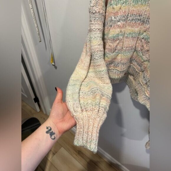 Free People Popsicle Marled Turtleneck Pullover Sweater Size M - Picture 4 of 9